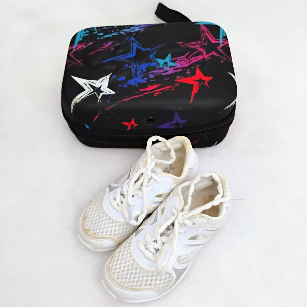 GK Spotlight Cheerleading Cheer Shoes S1942 - Size 12Y - white, with case
